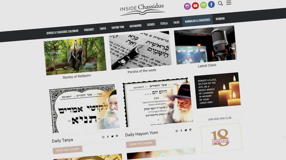 Inside Chassidus Website Screenshot